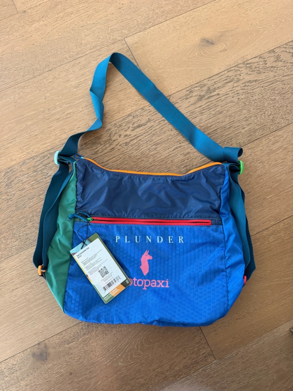 Cotopaxi Red with Navy, Green & Gray Crossbody Messenger Bag